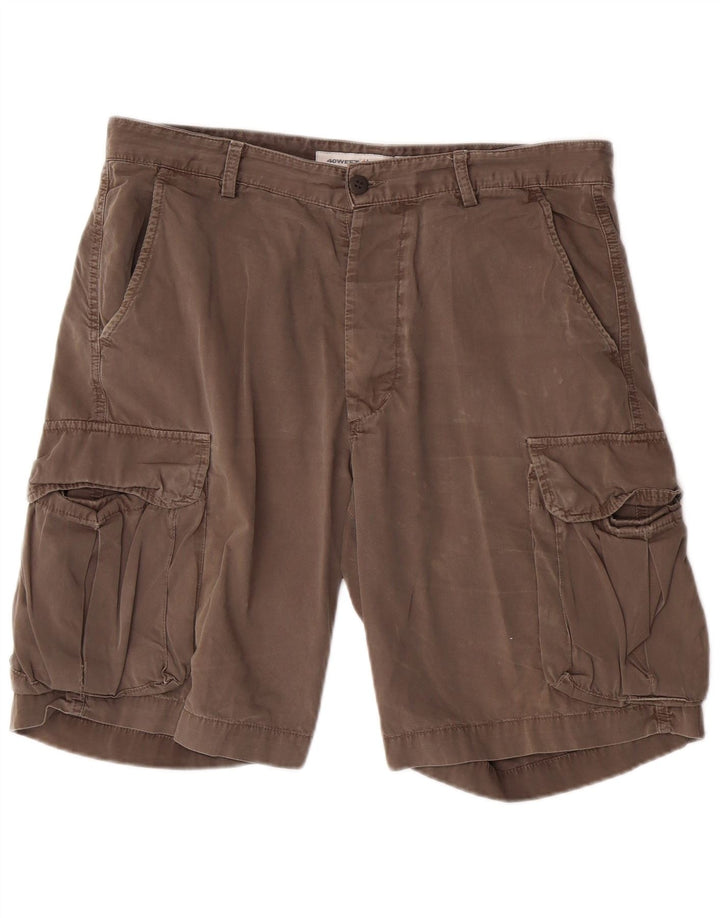 Shorts cargo masculino 40Weft W36 grande algodão cinza
