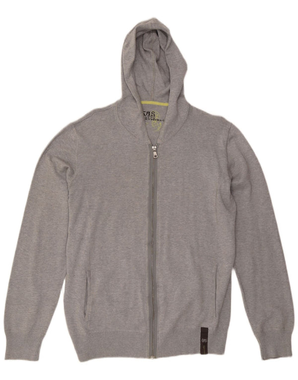 GAS Womens Hooded Cardigan Sweater UK 20 2XL Grey Cotton