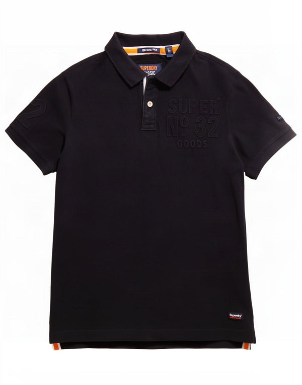 Camisa pólo gráfica masculina Superdry grande azul marinho