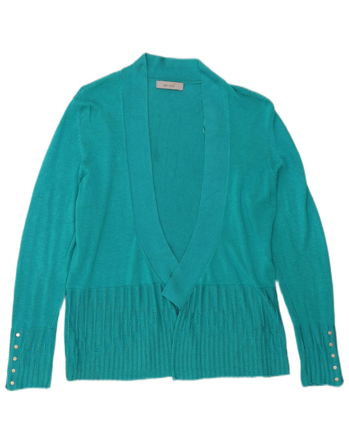Suéter feminino Marks & Spencer Per Una Open Cardigan Reino Unido 14 grande turquesa