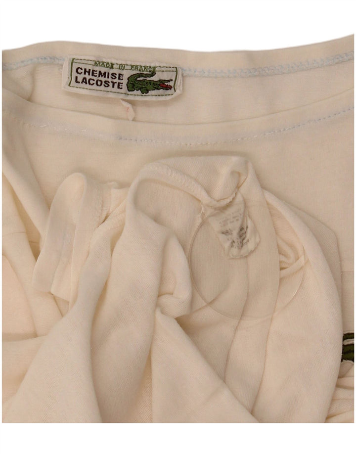 Camiseta feminina Lacoste tamanho superior 44 grande algodão branco