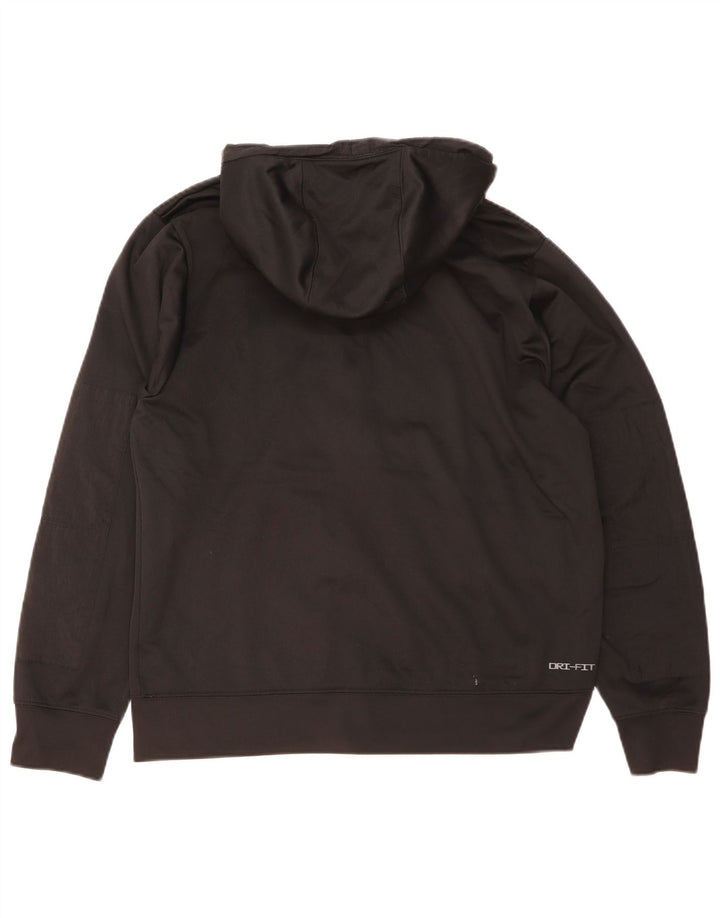 Suéter Nike masculino Dri Fit Zip com capuz médio preto poliéster