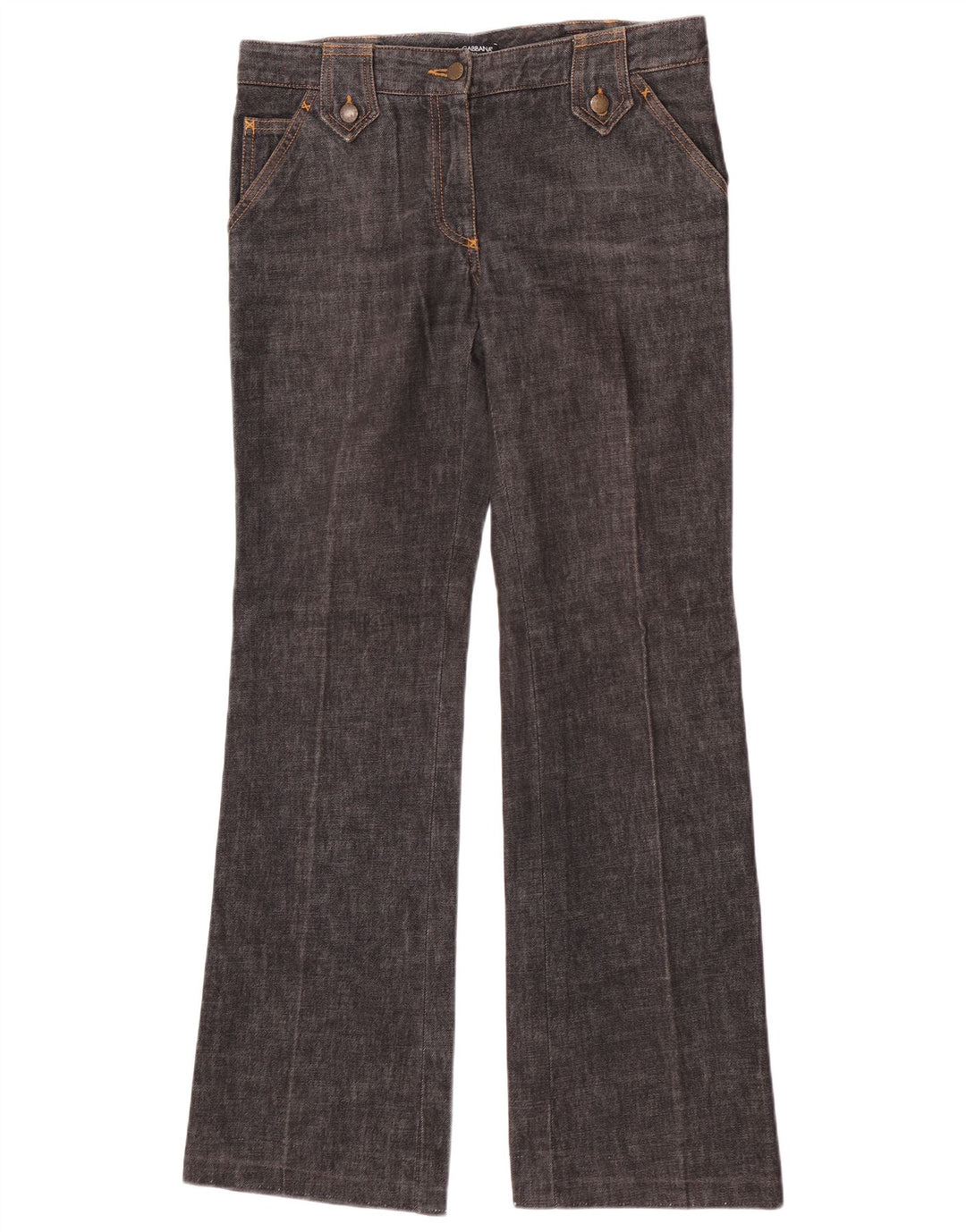 Dolce & Gabbana Calça jeans feminina larga IT 44 médio W32 L33 algodão cinza