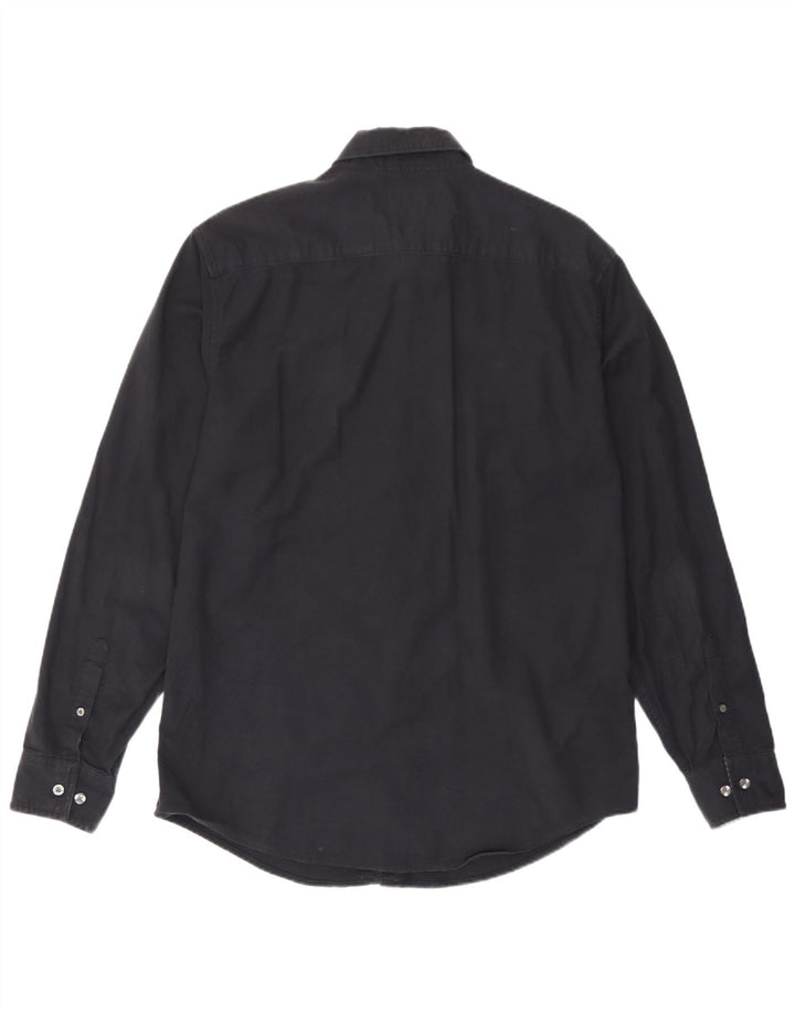 Camisa masculina Penguin de algodão preto médio