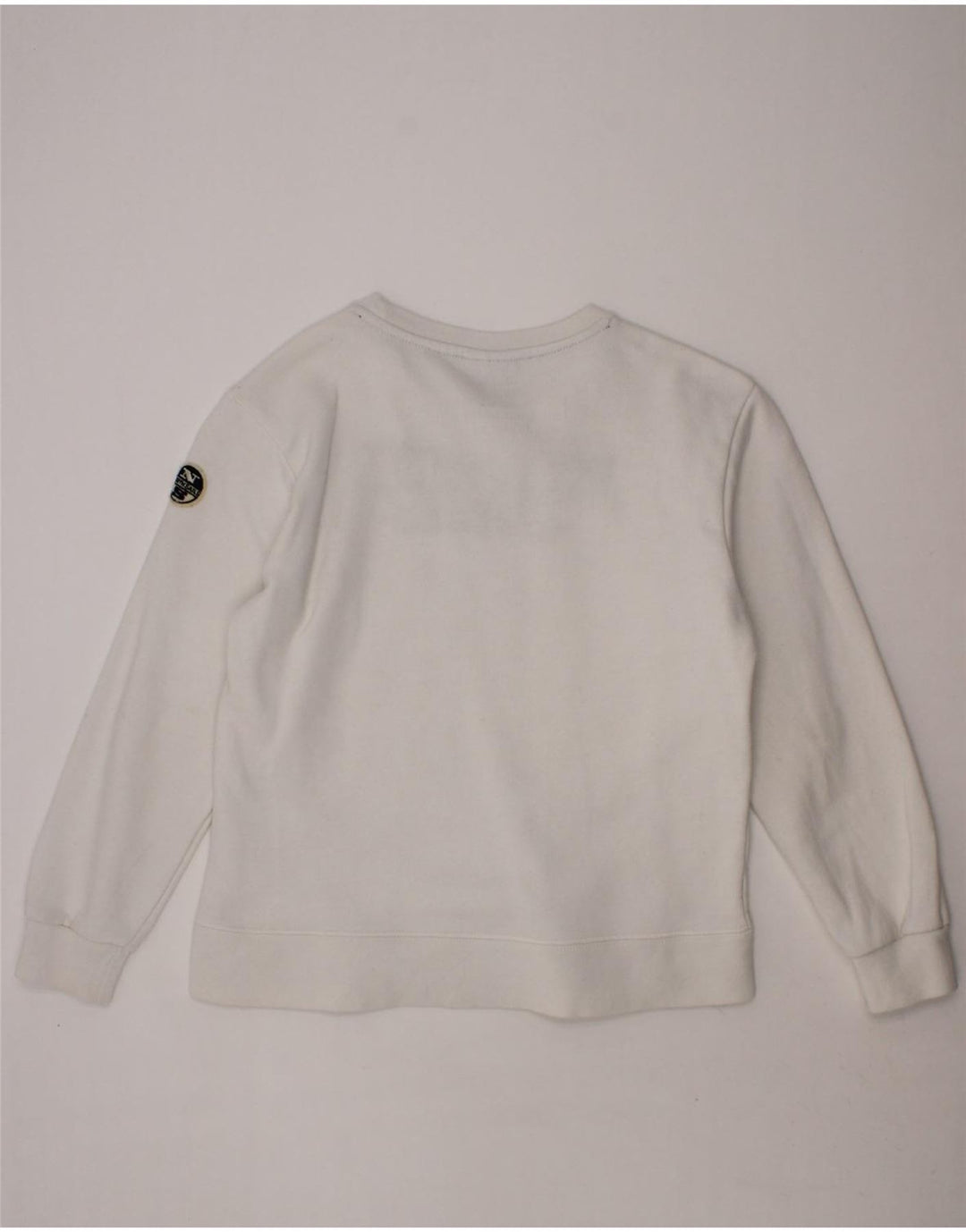 NORTH SAILS Girls Graphic Sweatshirt Jumper 5-6 Years White Cotton Vintage North Sails and Second-Hand North Sails from Messina Hembry 