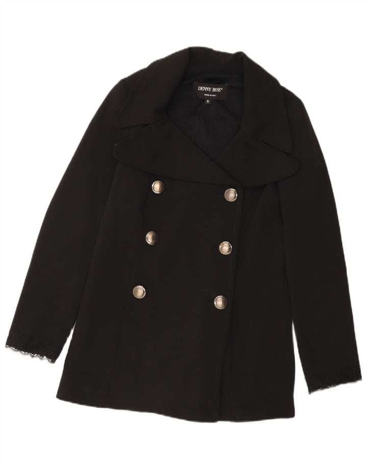 Denny Rose Womens Pea Coat UK 10 Pequeno Poliéster Preto