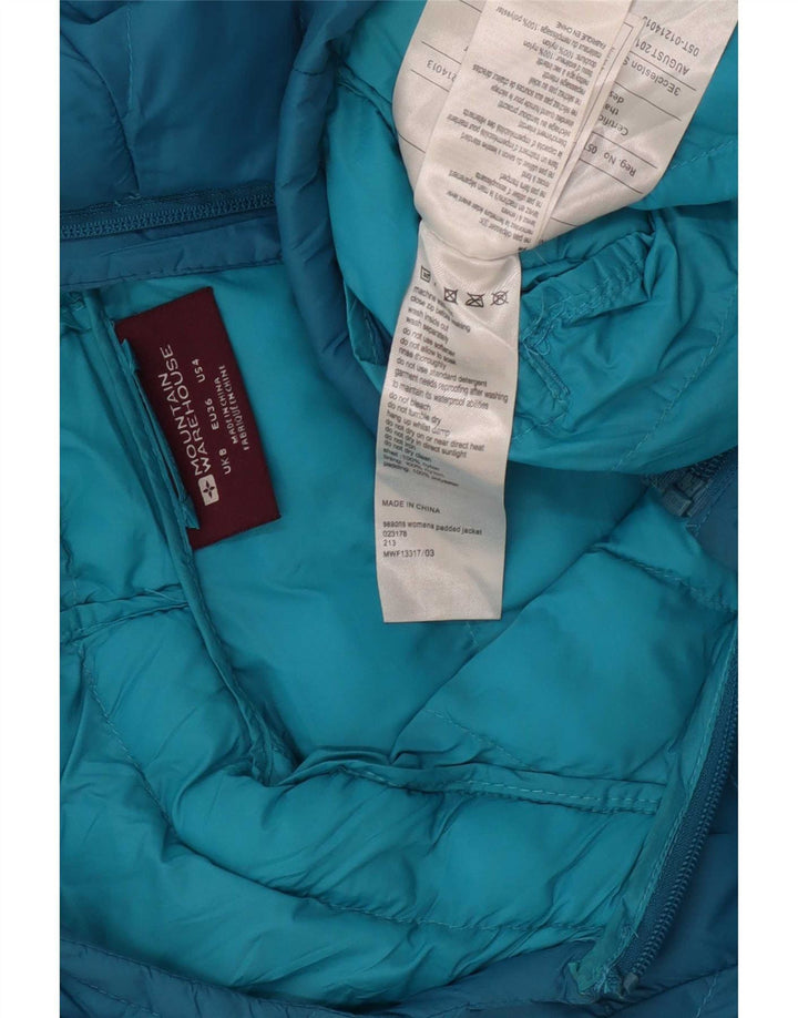 Jaqueta acolchoada com capuz feminina Mountain Warehouse Reino Unido 8 nylon azul pequeno