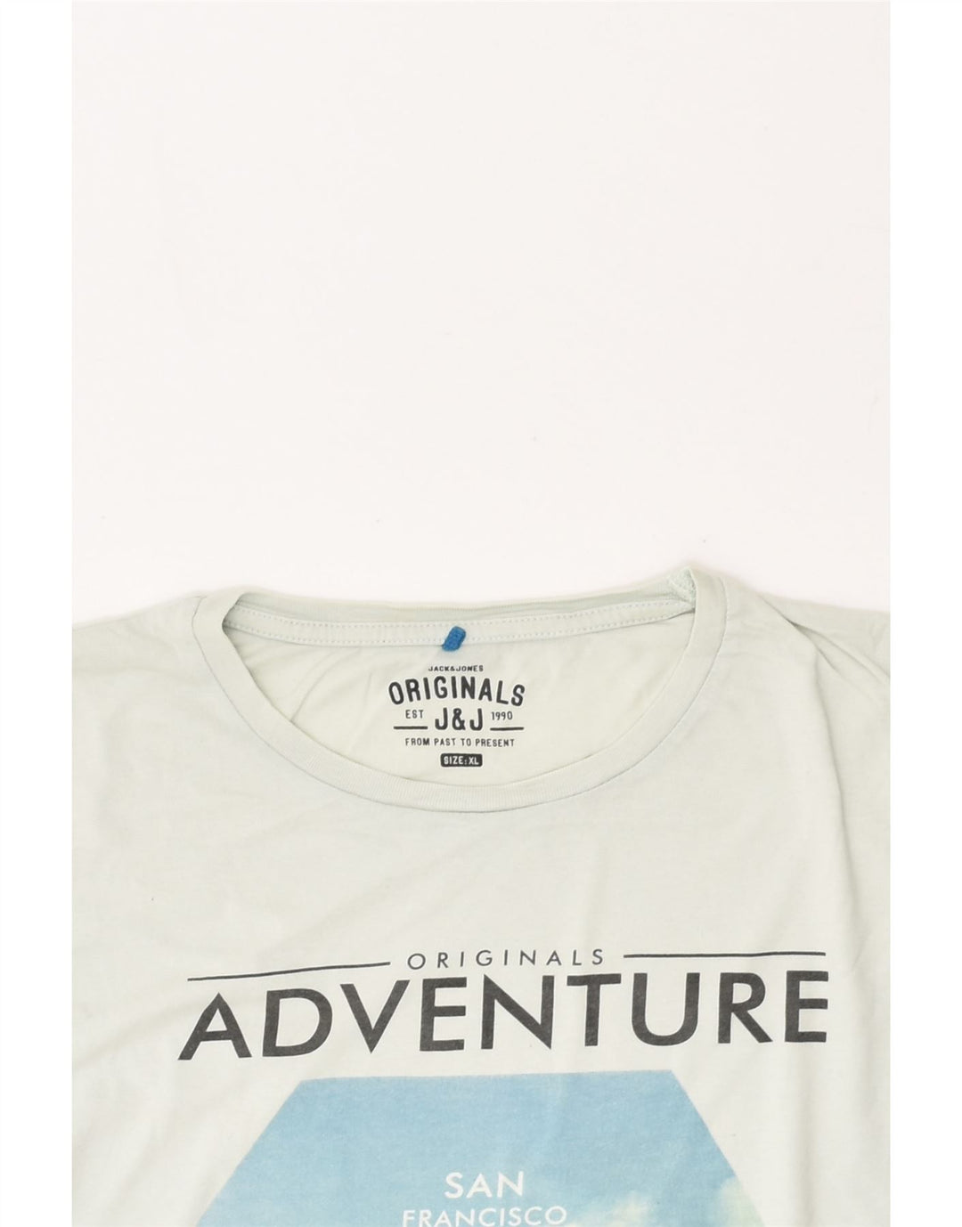 JACK & JONES Mens Slim Graphic T-Shirt Top XL Blue Cotton | Vintage Jack & Jones | Thrift | Second-Hand Jack & Jones | Used Clothing | Messina Hembry 