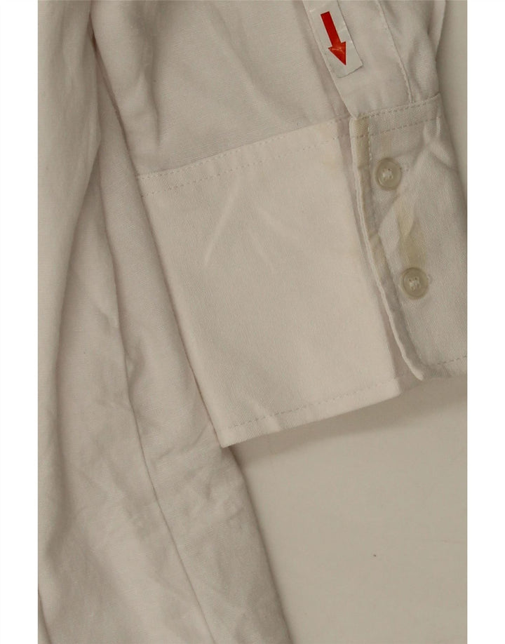 Camisa oversized feminina Zara UK 14 algodão branco médio