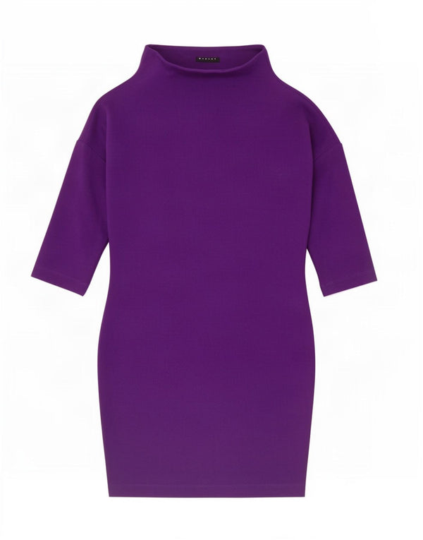 Vestido feminino Sisley com bainha grande e manga 3/4 Reino Unido 6 XS roxo poliéster