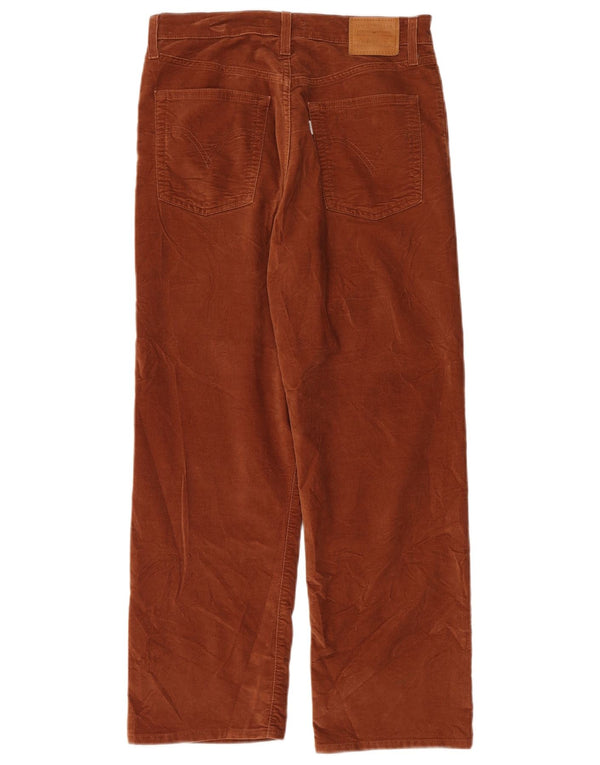 Calça feminina Levi's Ribcage Straight Velvet casual W29 L27 algodão marrom