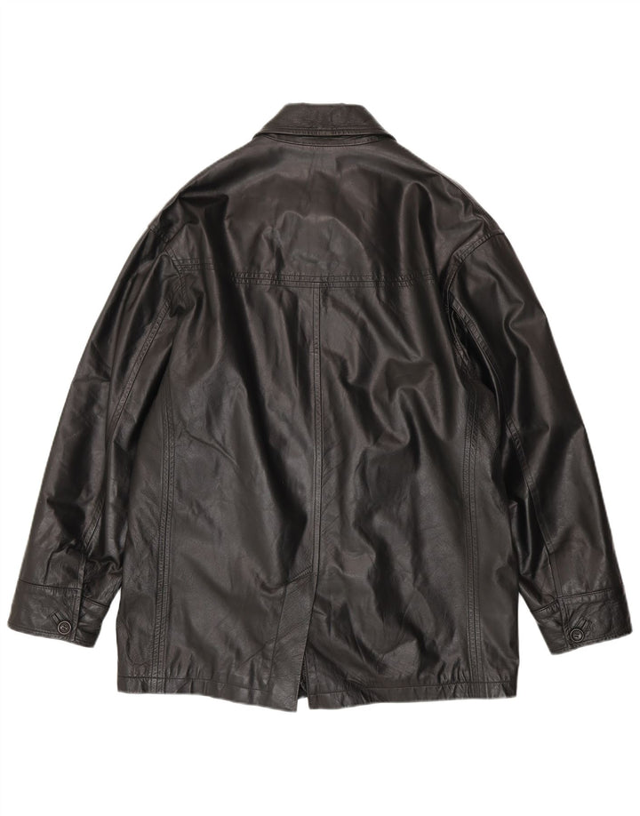 Jaqueta de couro masculina clássica UK 40 grande preta