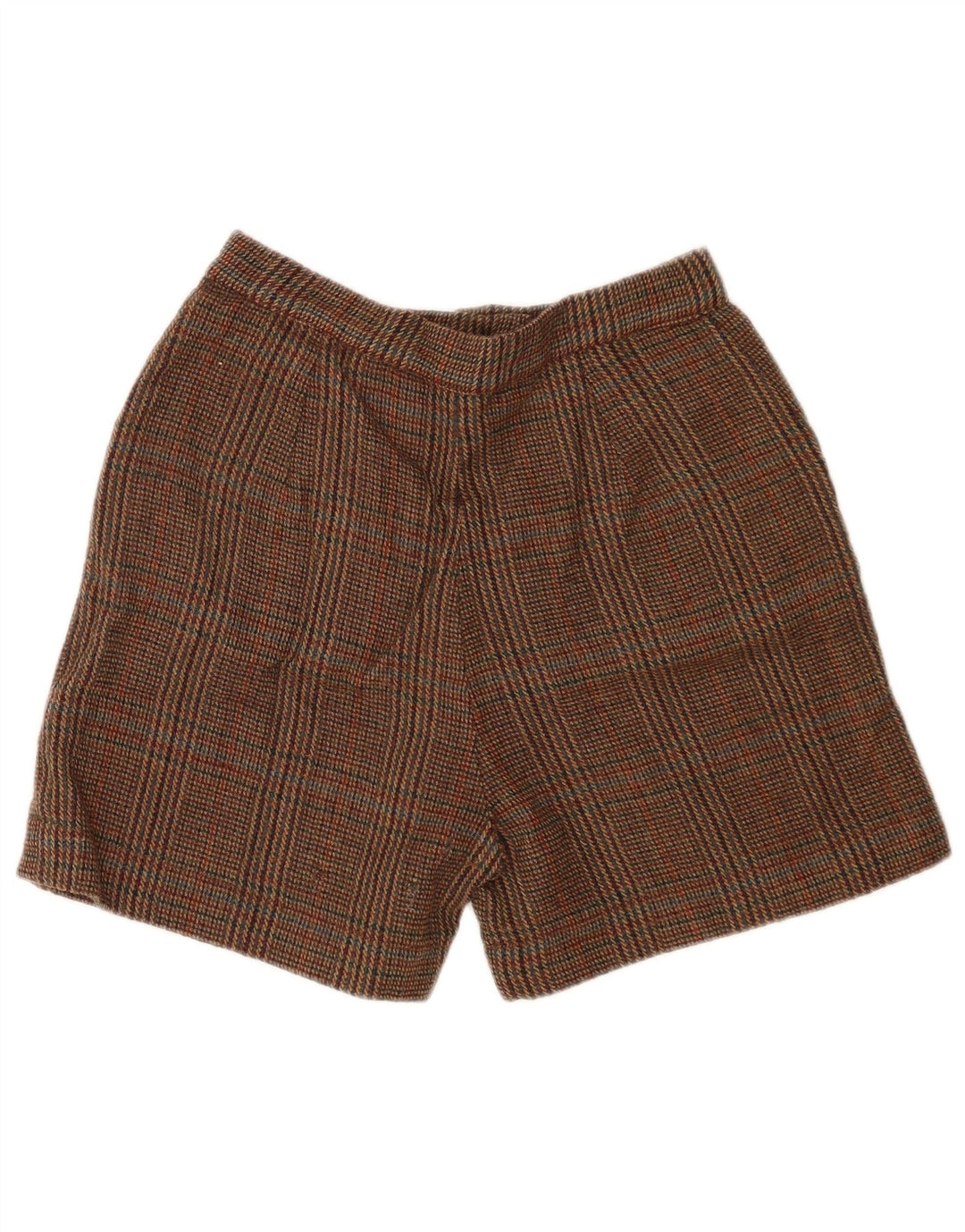Shorts Chino feminino vintage W28 xadrez médio marrom