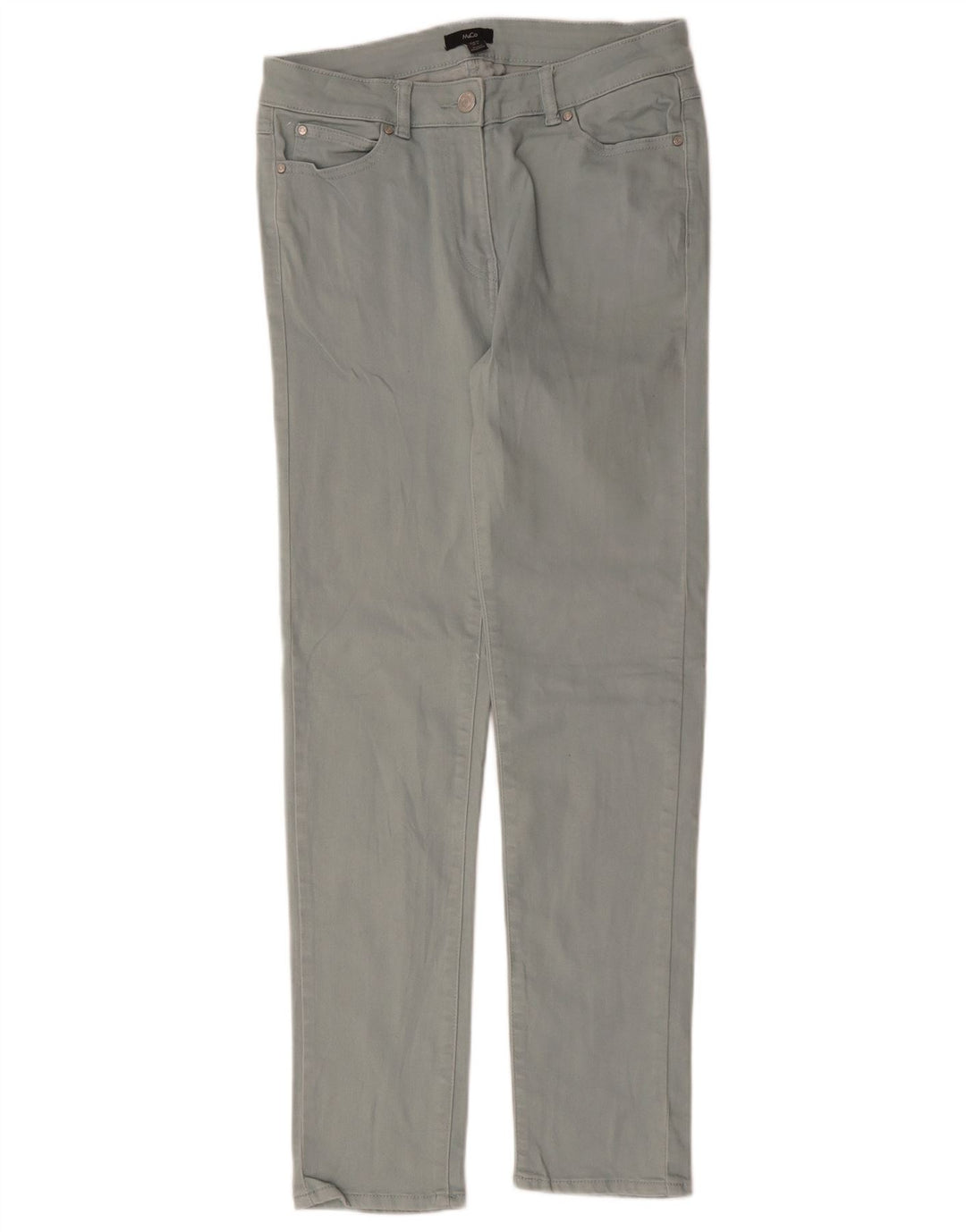 M&Co Jeans Slim Feminino UK 10 Pequeno W30 L29 Azul Algodão