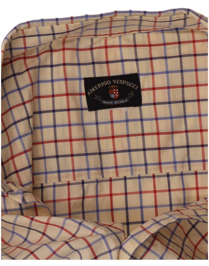 Camisa masculina Amerigo Vespucci XL Off White Check