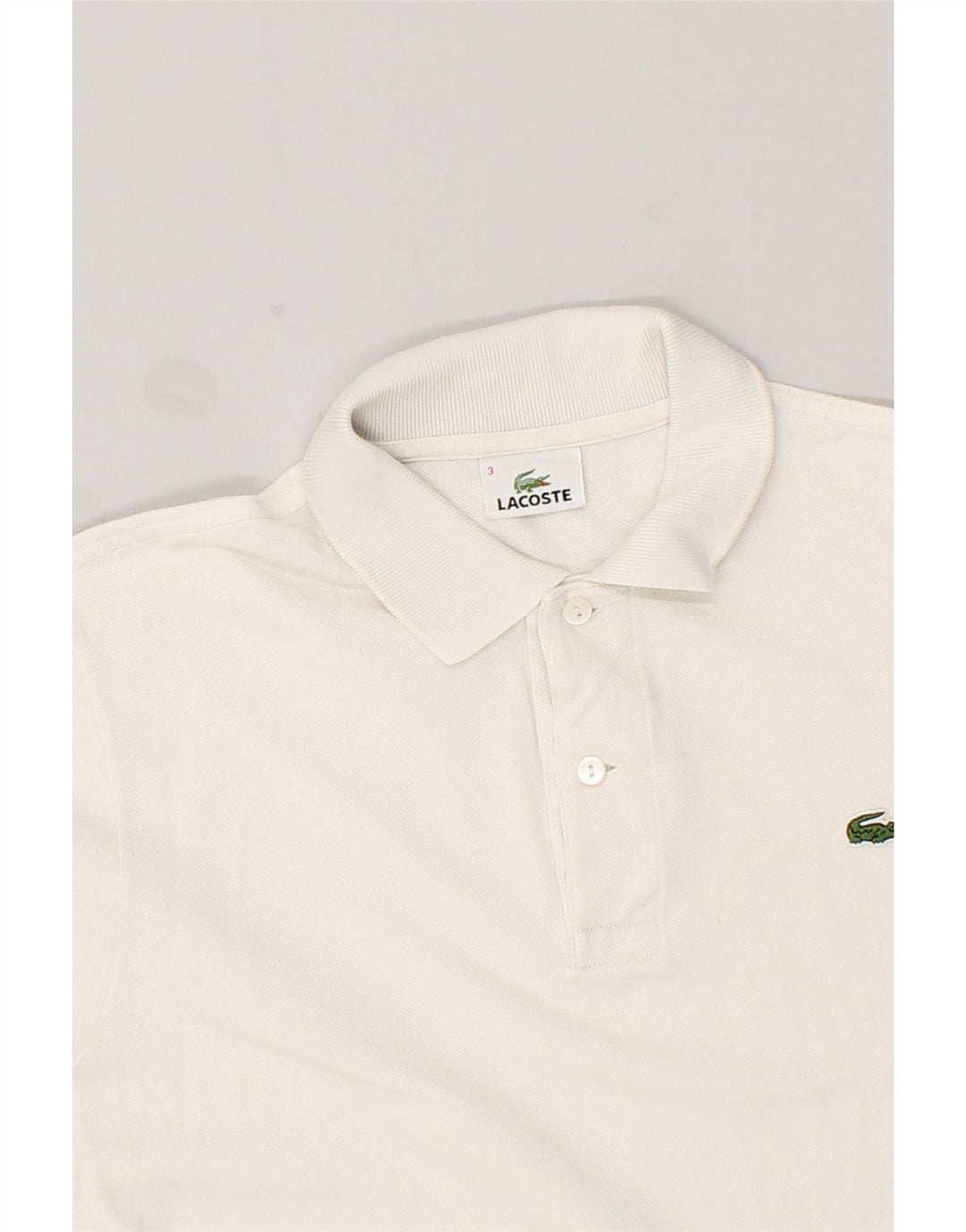Camisa polo masculina LACOSTE tamanho 3 pequeno algodão branco