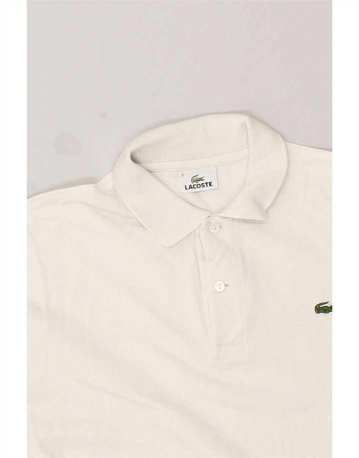 Camisa polo masculina LACOSTE tamanho 3 pequeno algodão branco