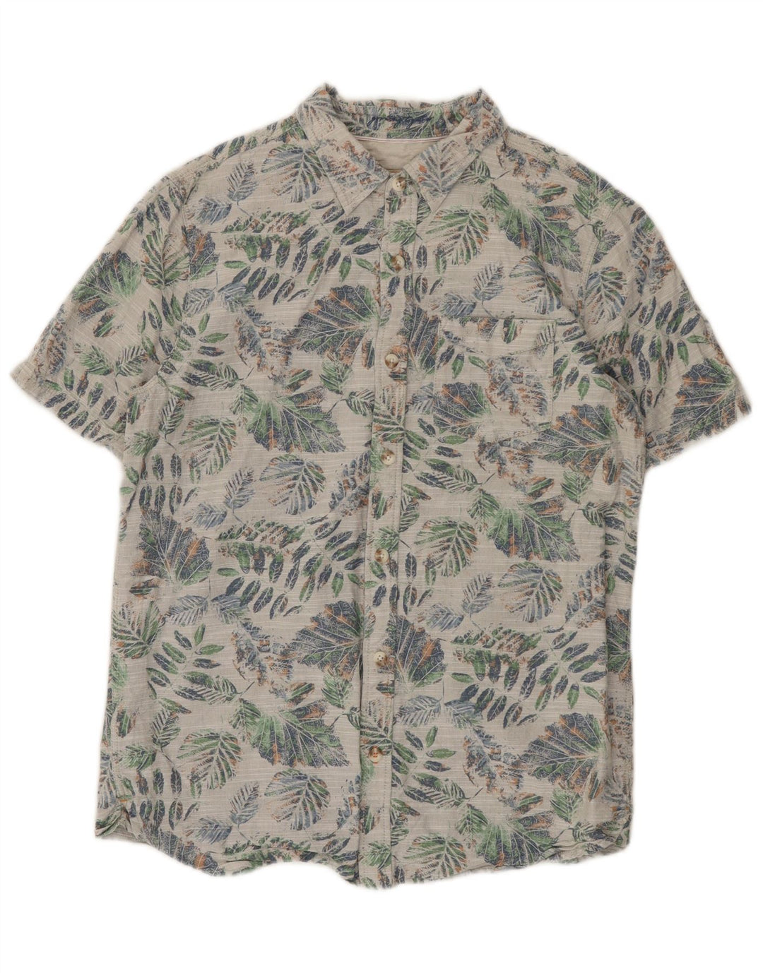 Camisa masculina de manga curta Fat Face pequena de algodão floral multicolorido