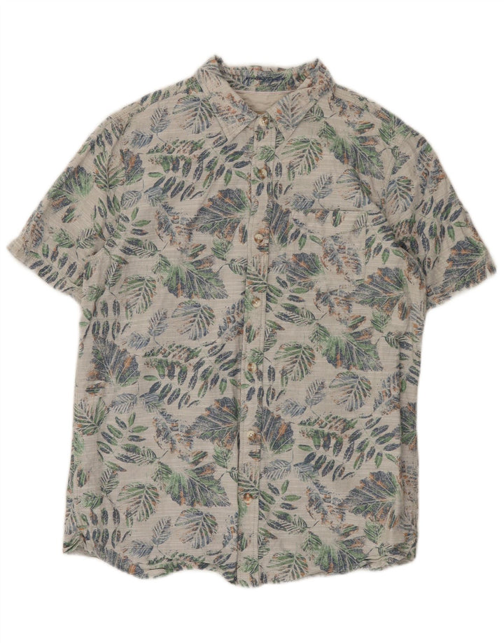 Camisa masculina de manga curta Fat Face pequena de algodão floral multicolorido