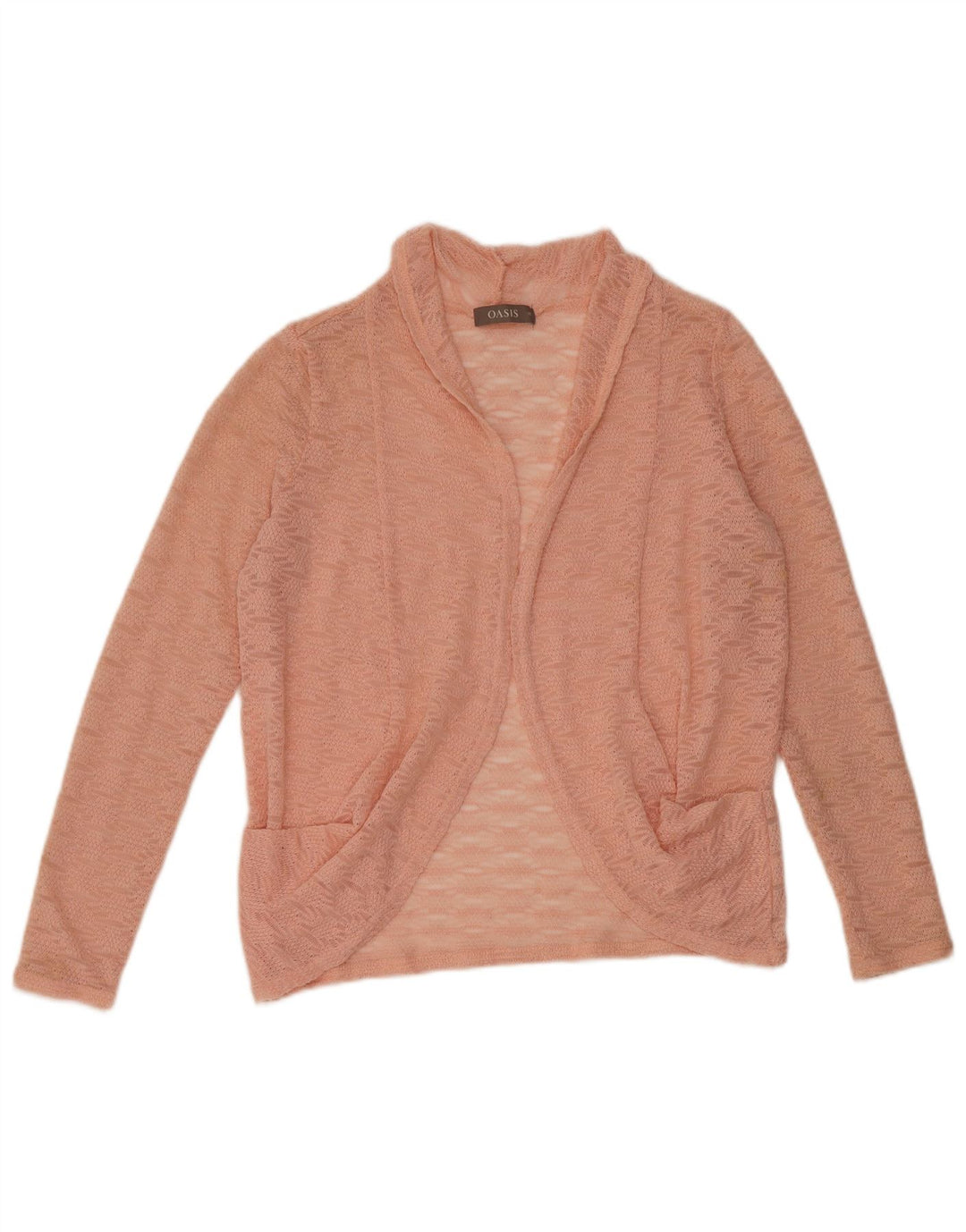 Suéter cardigã aberto grande Oasis feminino Reino Unido 6 XS poliéster rosa