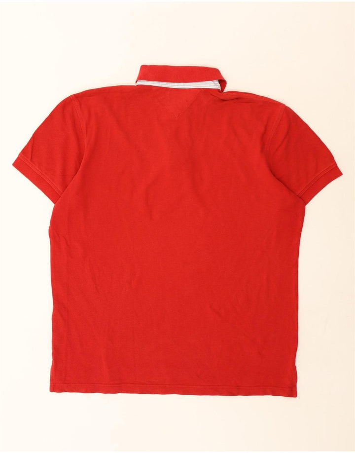 Camisa polo masculina Tommy Hilfiger grande algodão vermelho