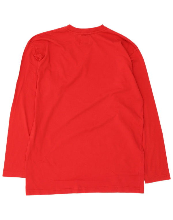 Replay Mens Top Manga Longa Médio Algodão Vermelho