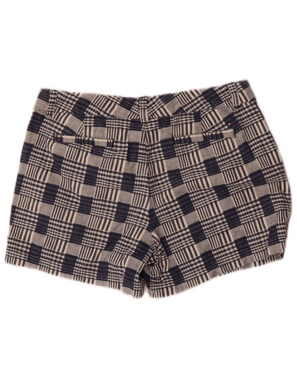 Shorts Chino feminino Tommy Hilfiger EUA 10 grande W32 algodão xadrez azul marinho