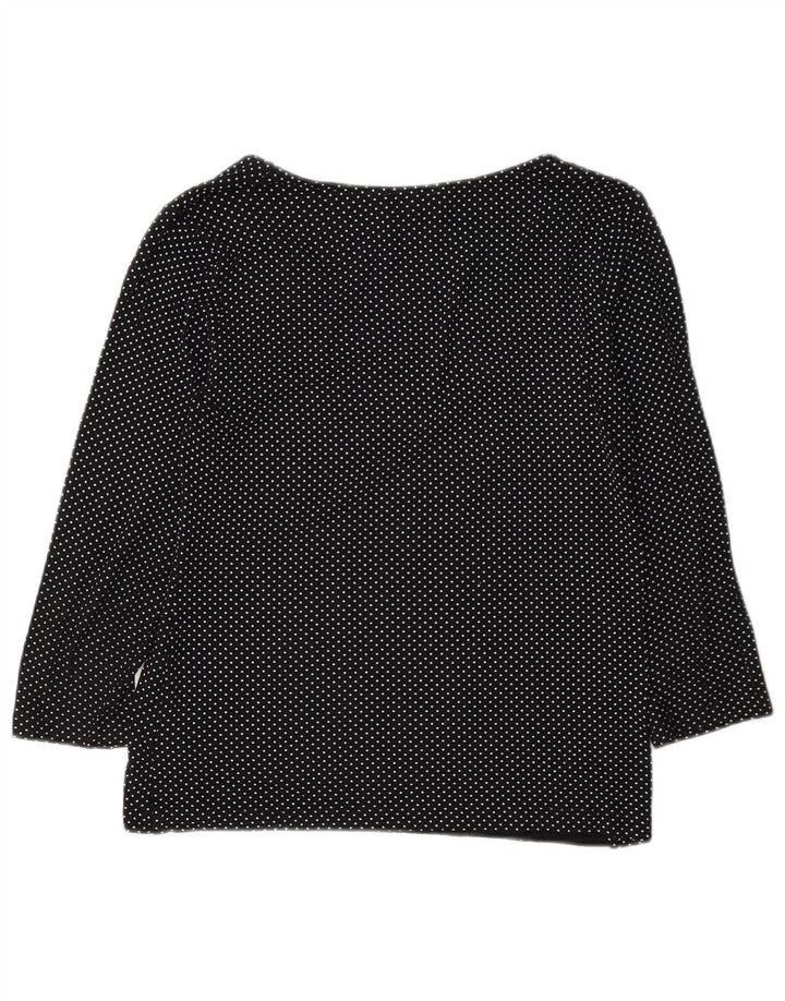 Top feminino Hobbs manga 3/4 Reino Unido 10 viscose manchada preta pequena