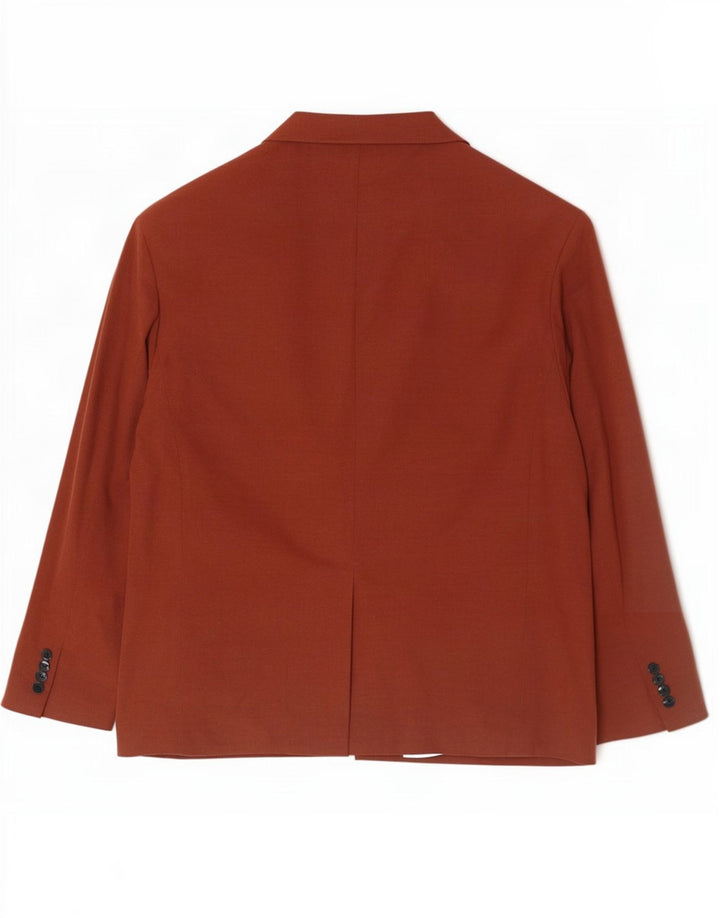 Jaqueta blazer masculina Zara com peito duplo Reino Unido 42 XL marrom poliéster