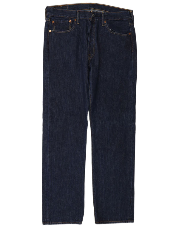 Levi's Masculino 501 Straight Jeans W34 L32 Azul Marinho Algodão