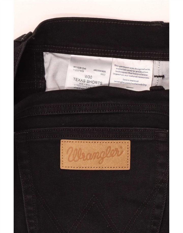 Wrangler Mens Texas Denim Shorts W30 Médio Algodão Preto