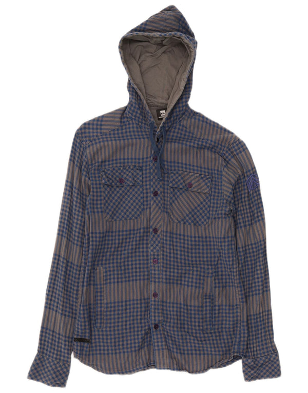 Camisa masculina de flanela Lumberjack Quiksilver pequena azul algodão guingão