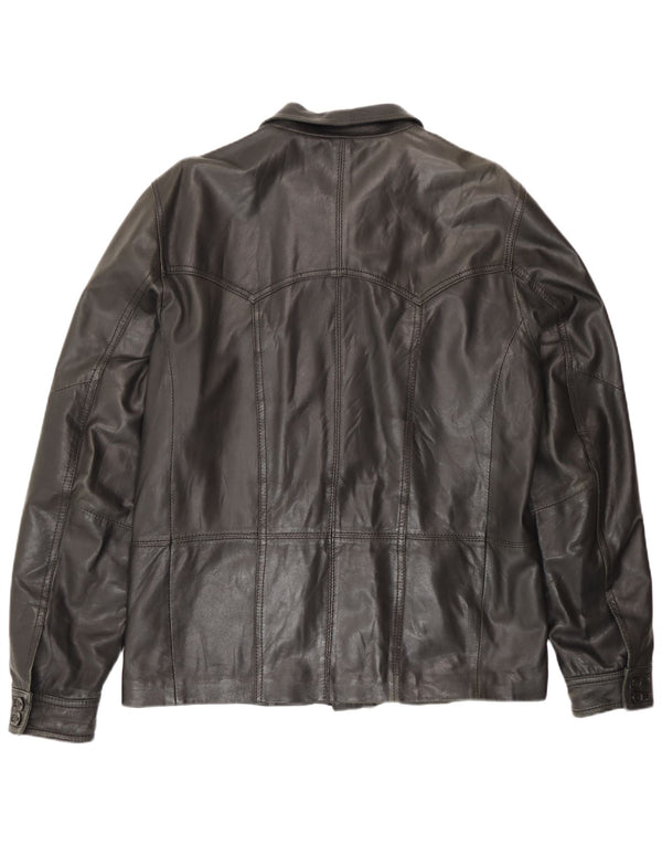Jaqueta de couro masculina Zen IT 52 grande couro preto