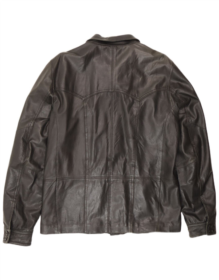 Jaqueta de couro masculina Zen IT 52 grande couro preto