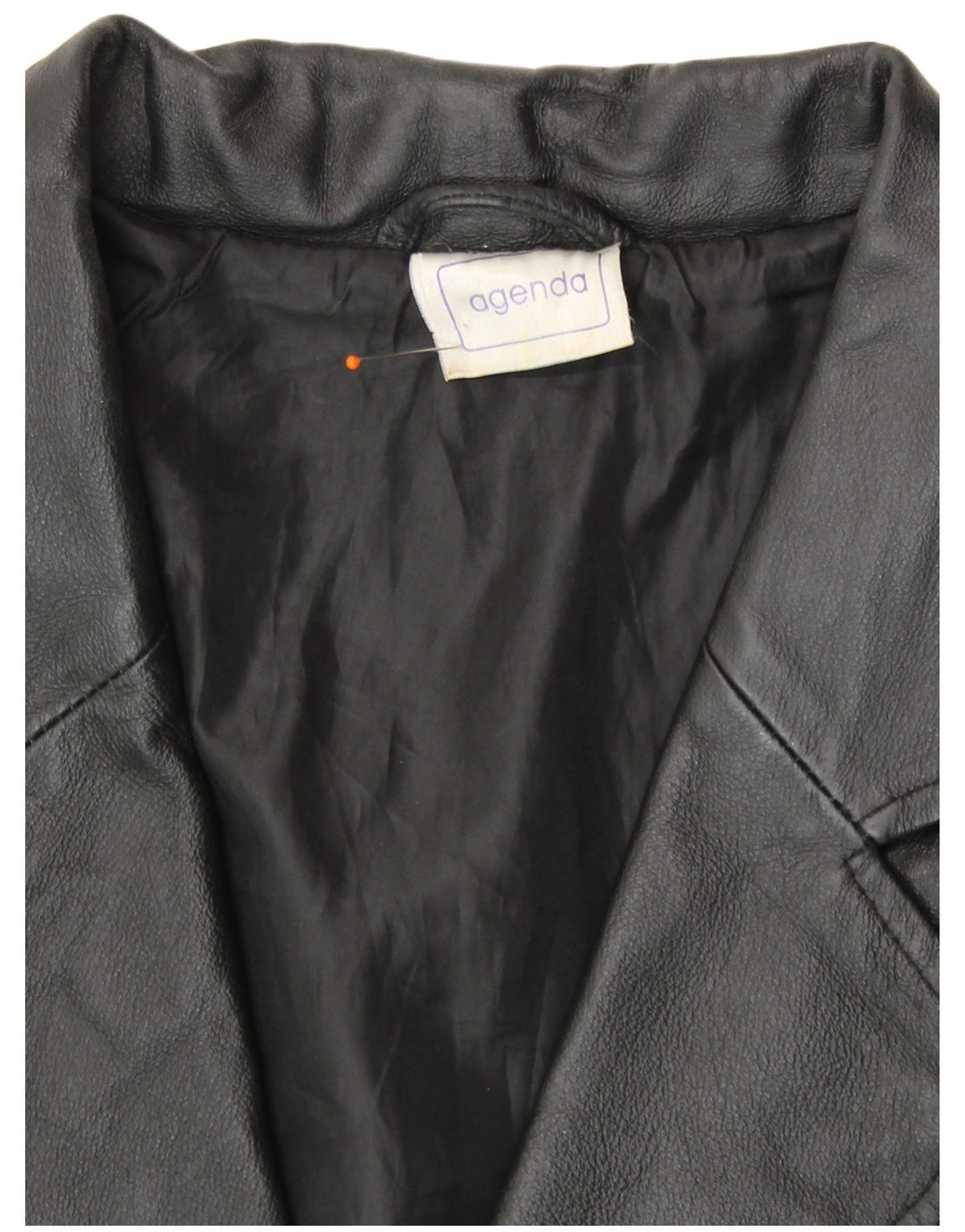 Agenda feminina jaqueta blazer de couro com 3 botões Reino Unido 24 4XL couro preto