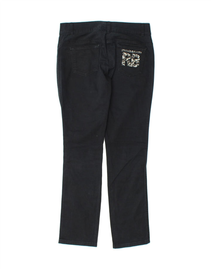 ROCCOBAROCCO Womens Slim Casual Trousers W31 L31 Navy Blue Cotton Vintage Roccobarocco and Second-Hand Roccobarocco from Messina Hembry 