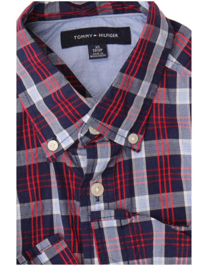 Camisa masculina Tommy Hilfiger XS azul marinho xadrez