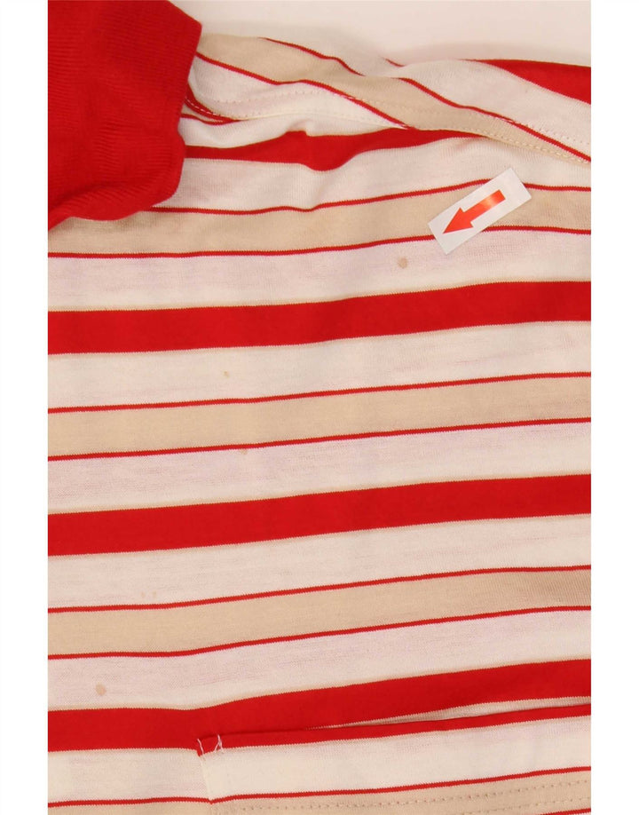 Camisa polo masculina Amerigo Vespucci de algodão listrado vermelho médio