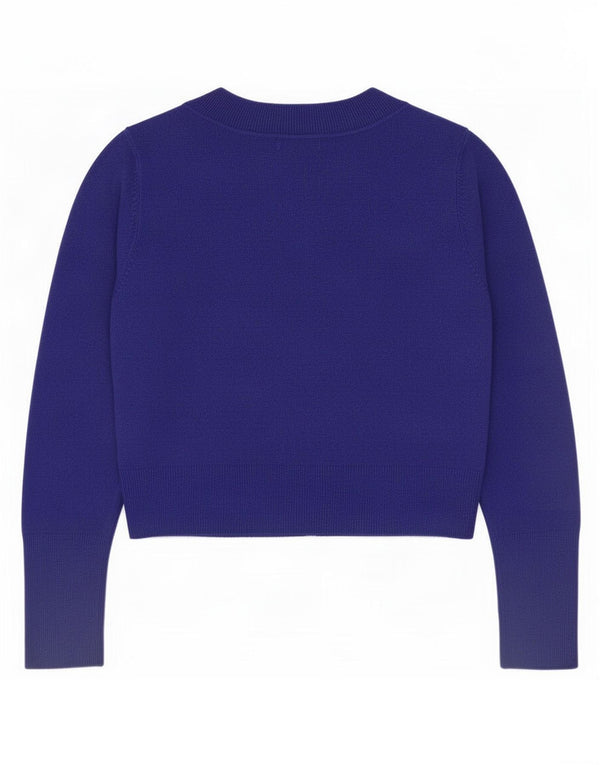 Suéter feminino Marks & Spencer Crop Cardigan Reino Unido 14 grande roxo acrílico