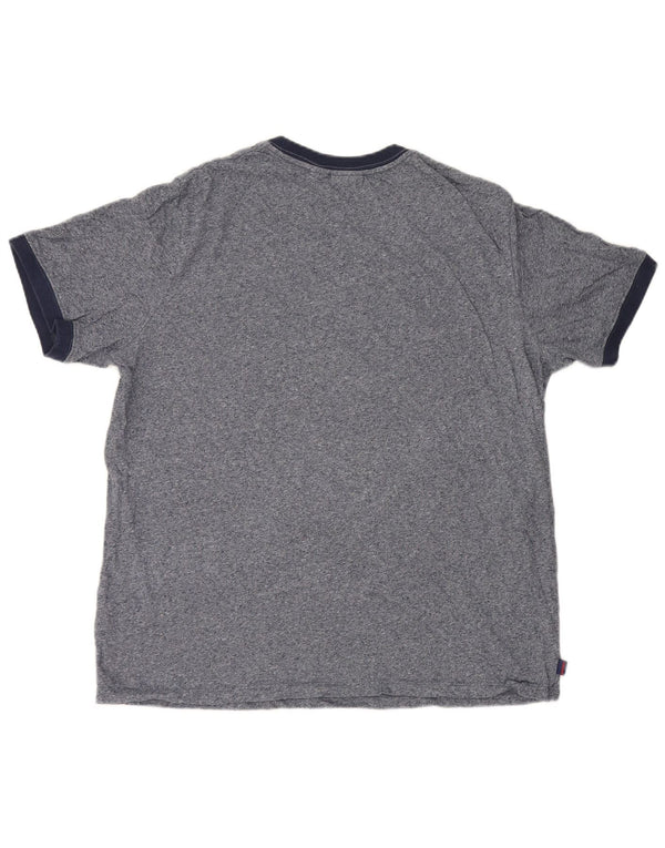 Camiseta masculina Superdry Top 2XL algodão manchado azul marinho