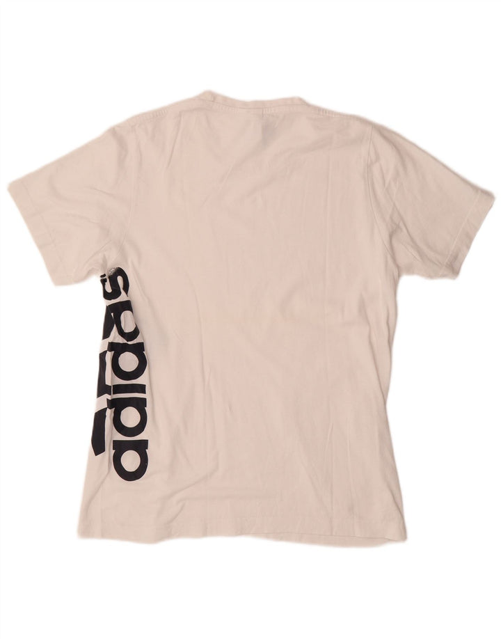 ADIDAS Mens Graphic T-Shirt Top Pequeno Branco