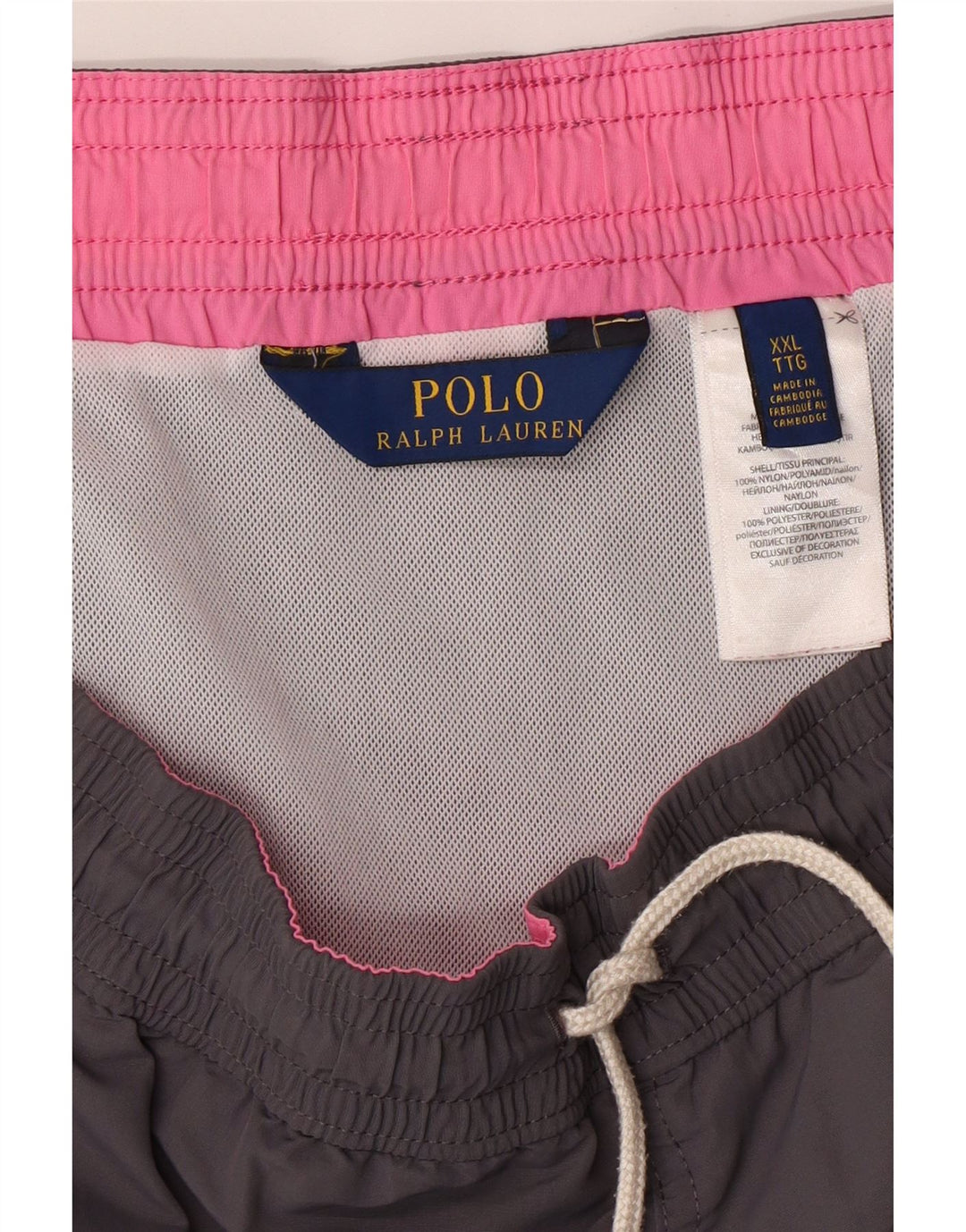 Shorts de natação masculino POLO RALPH LAUREN 2XL cinza nylon