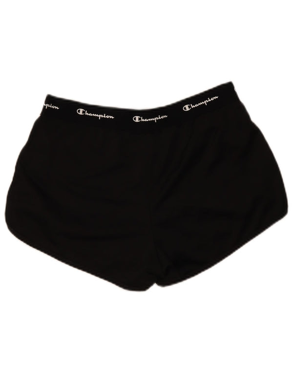 Shorts esportivos gráficos femininos Champion UK 14 grande poliéster preto