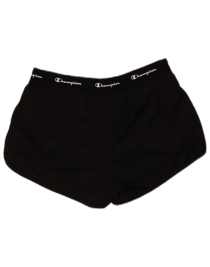 Shorts esportivos gráficos femininos Champion UK 14 grande poliéster preto
