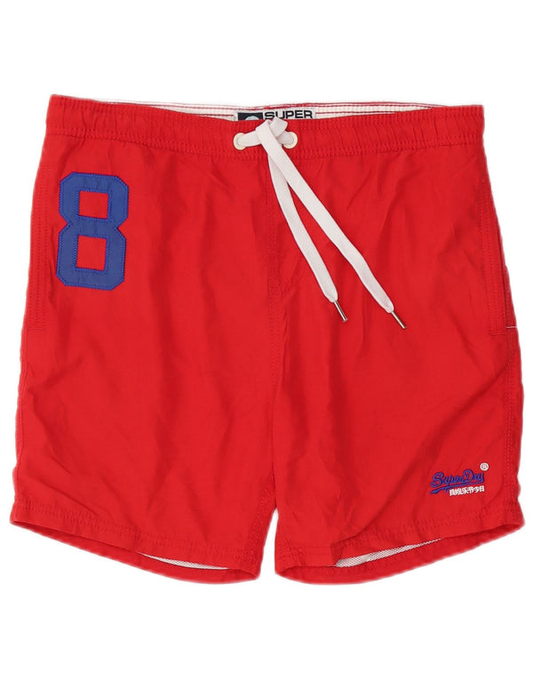 Shorts de natação masculino Superdry Graphic pequeno poliéster vermelho