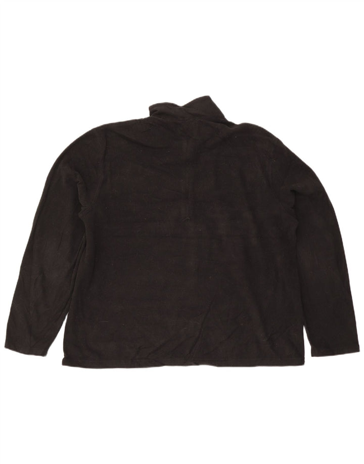Eddie Bauer Suéter masculino de lã com zíper e gola XL poliéster preto
