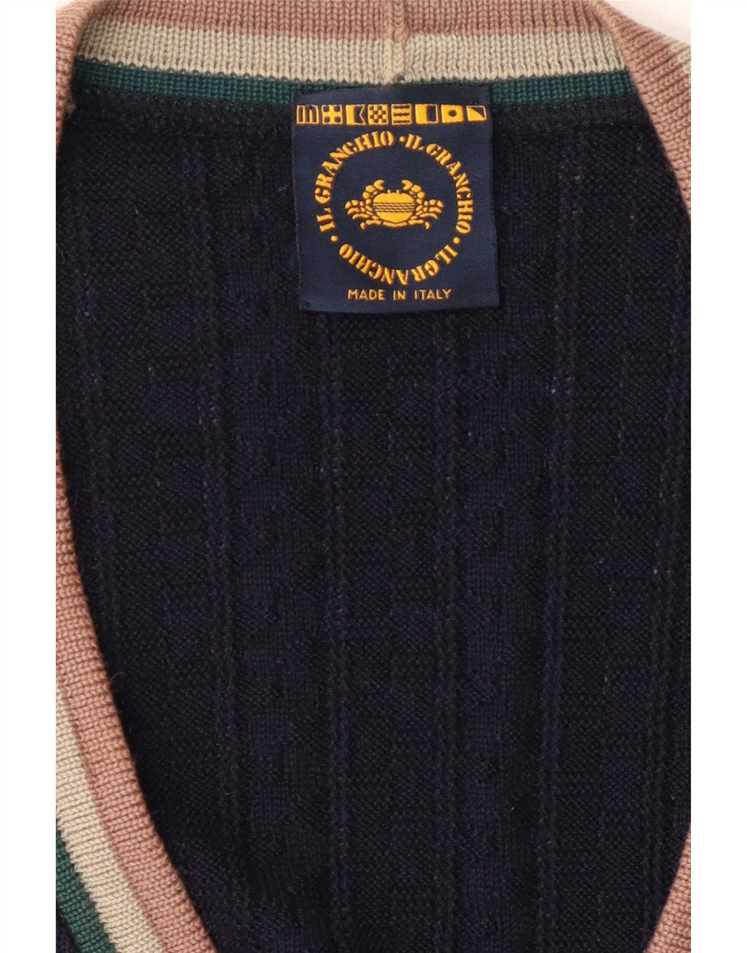 Suéter cardigã masculino Il Granchio grande azul marinho