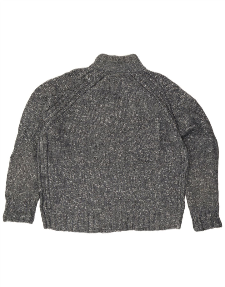 Suéter masculino Marks & Spencer Blue Harbor com zíper e gola XL cinza manchado
