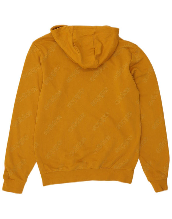 Adidas Mens Graphic Hoodie Jumper Small Yellow Cotton