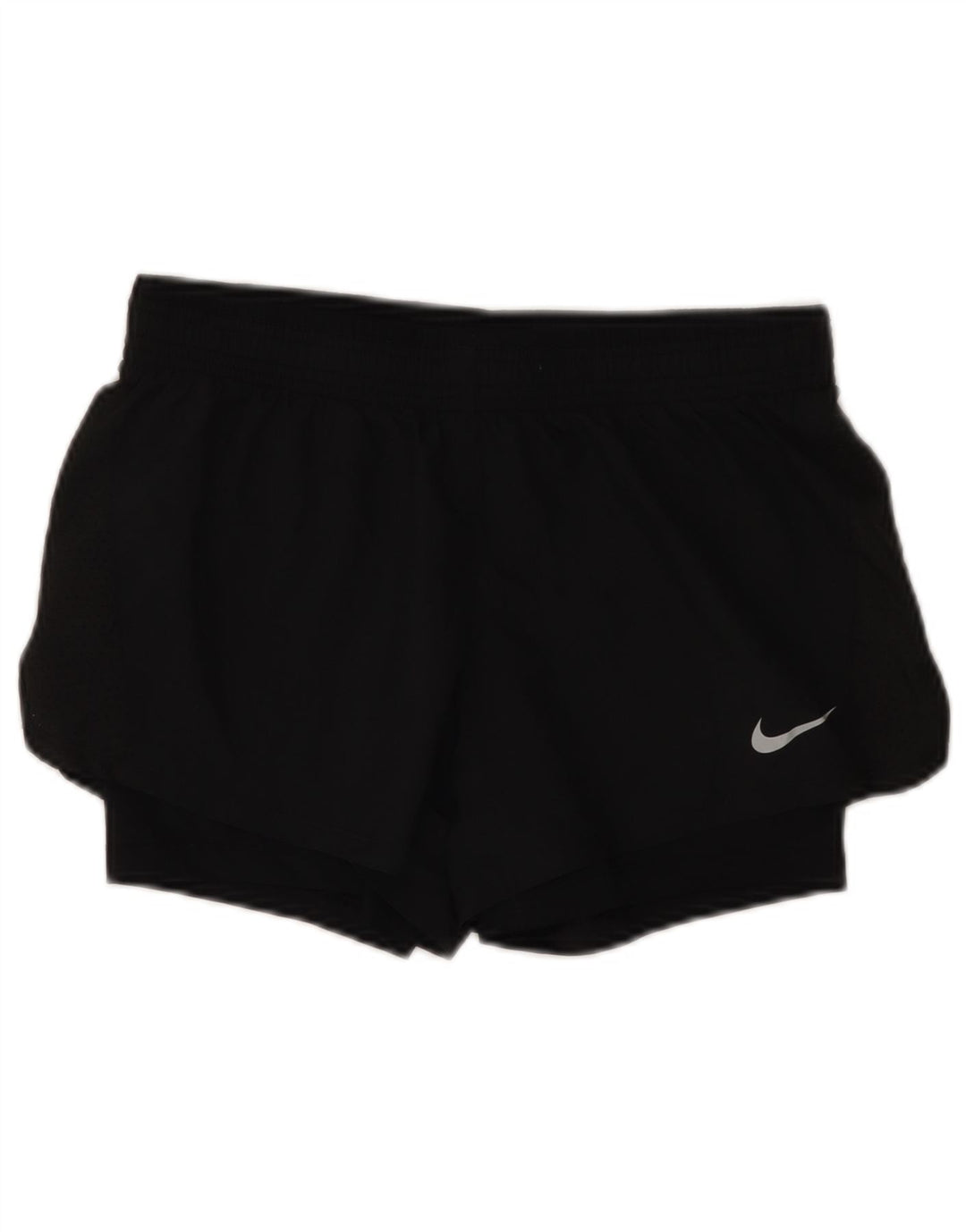 NIKE Womens Dri Fit Sport Shorts UK 10 Pequeno Poliéster Preto